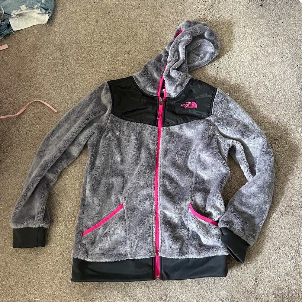 The North Face Pink and Gray Fleece Jacket